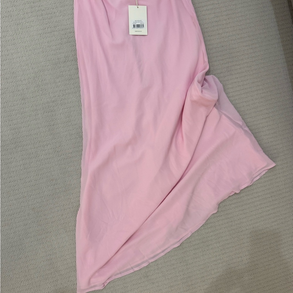 Peppermayo Soft Pink Asymmetrical Midi Skirt